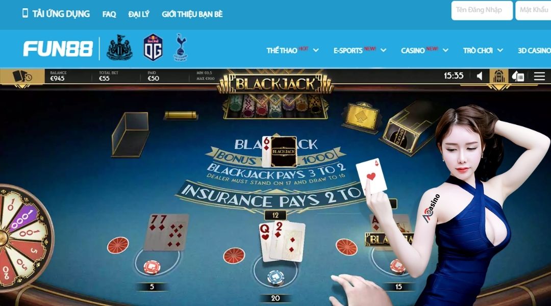 FUN88: Tận hưởng niềm vui blackjack trực tuyến! 